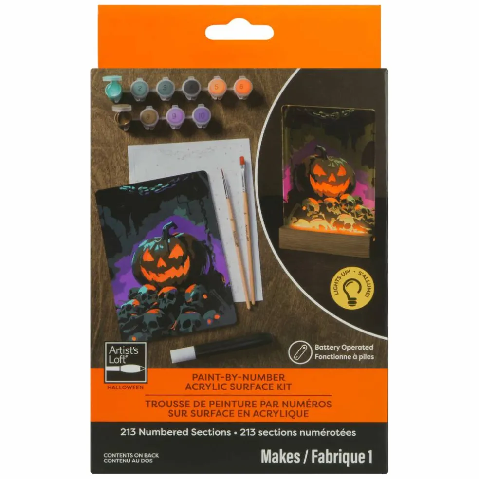 Light Up Jack-o'-Lantern Paint-by-Number Acrylic Surface Kit by Artist's Loft®
