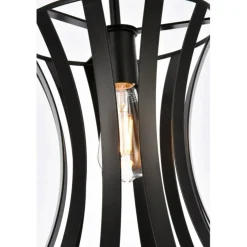 Lily 1 light pendant in black