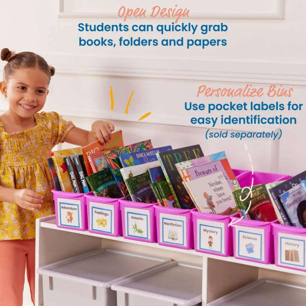 Linking Book Bins, Colorful Connecting Storage