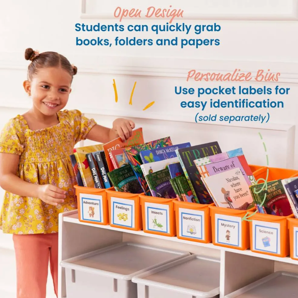 Linking Book Bins, Colorful Connecting Storage