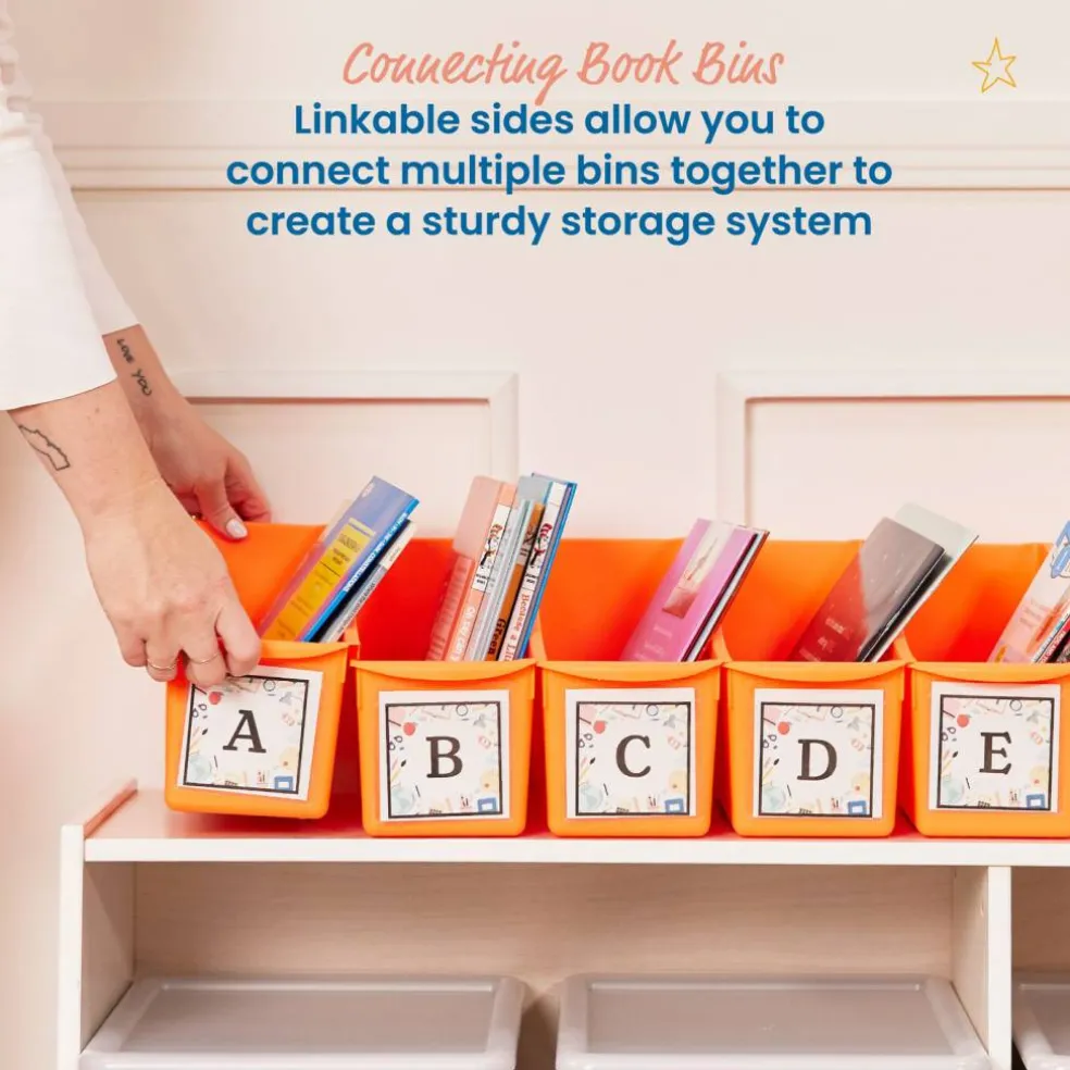 Linking Book Bins, Colorful Connecting Storage