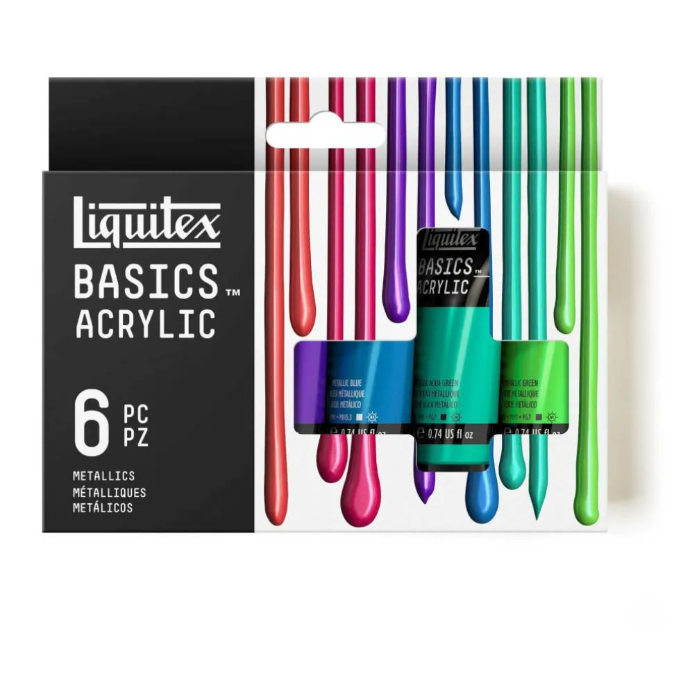 Liquitex® BASICS® Metallic 6 Color Acrylic Paint Set