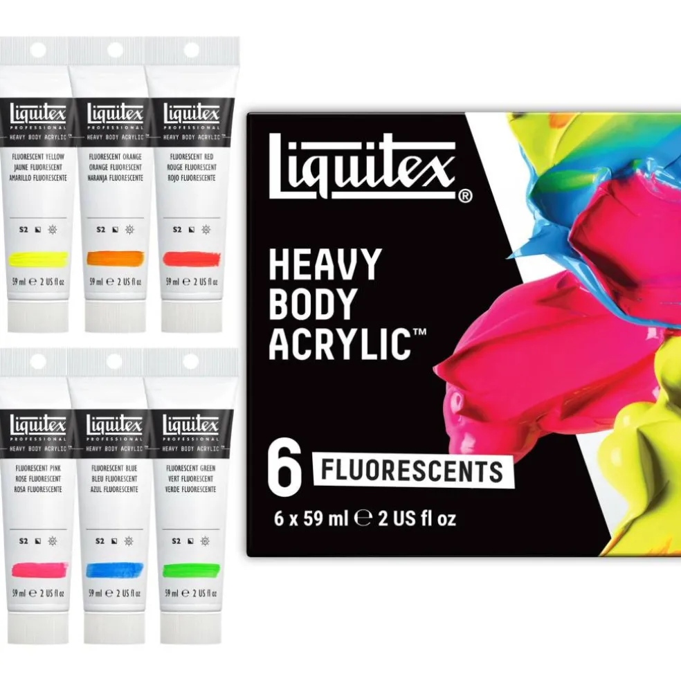 Liquitex® 6 Fluorescents Heavy Body Acrylic Paint Set