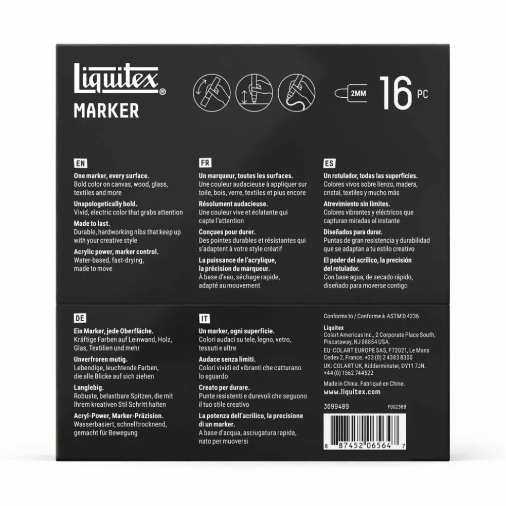 Liquitex® 2mm Expression 16 Color Marker Set