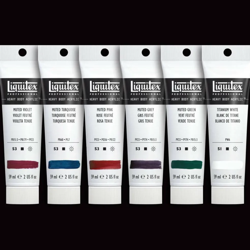 Liquitex® 6 Muted + White Heavy Body Acrylic Paint Set