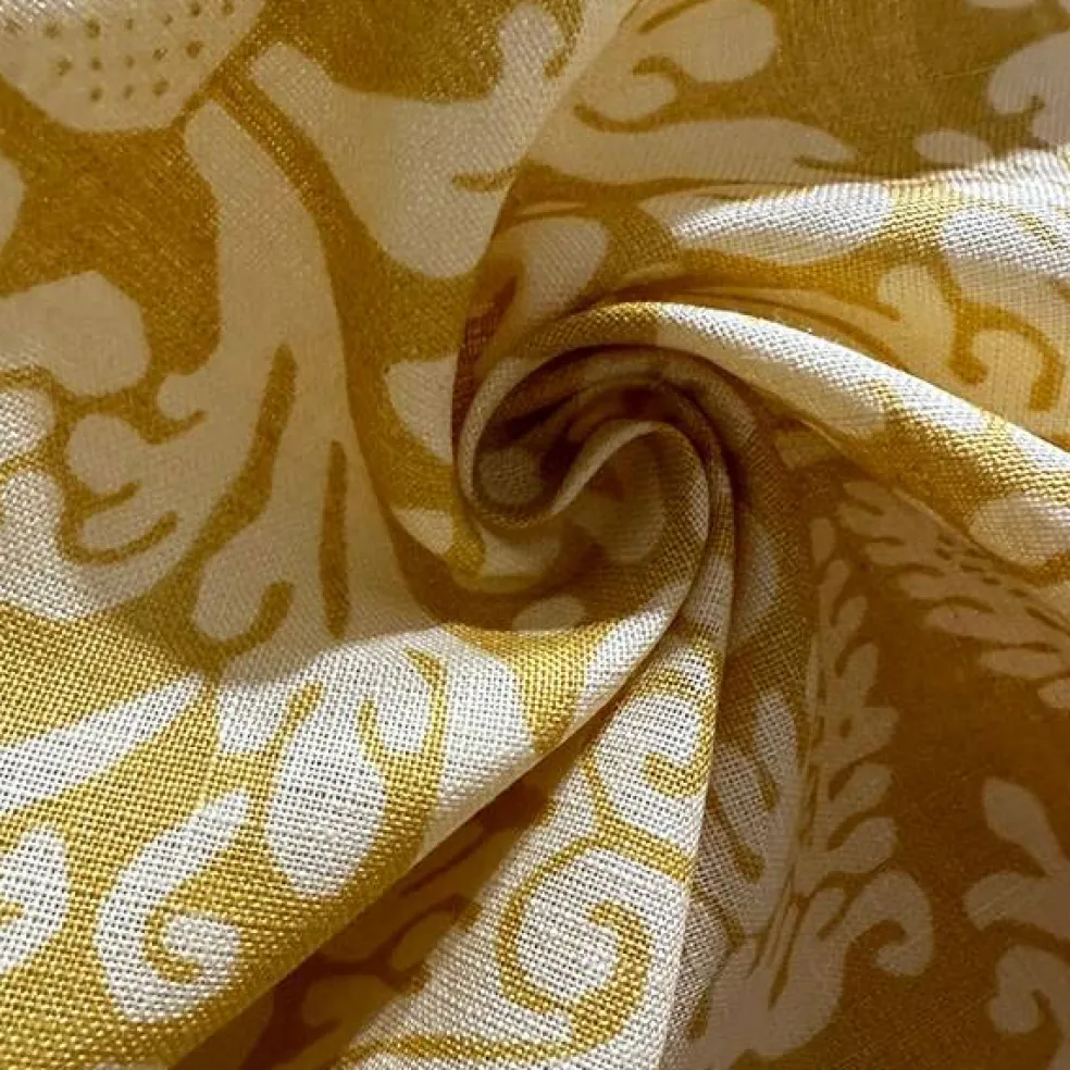 Lisino Gold Linen Drapery Fabric By the Yard