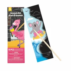 Little Yellow Bicycle® Flamingo Beach Bookmark Scratch Art Pad Kit