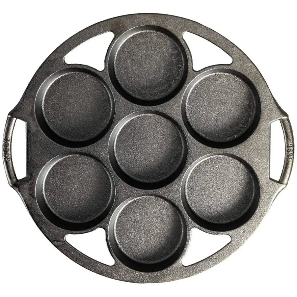 Lodge Cast Iron Mini Cake Pan, Pre-seasoned and Made in USA, Makes 6 Small Cakes