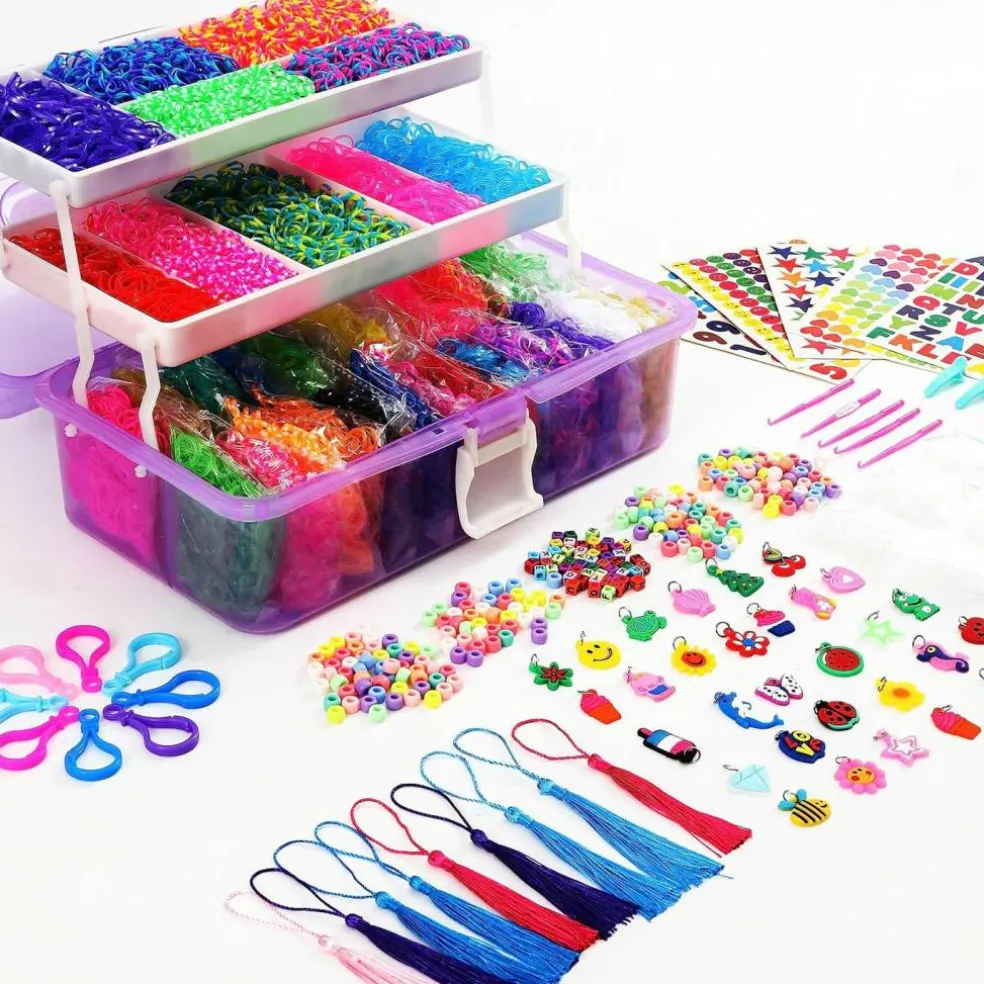 Loom Rubber Bands Bracelet Kit - 15,000+ Bands for DIY Crafting