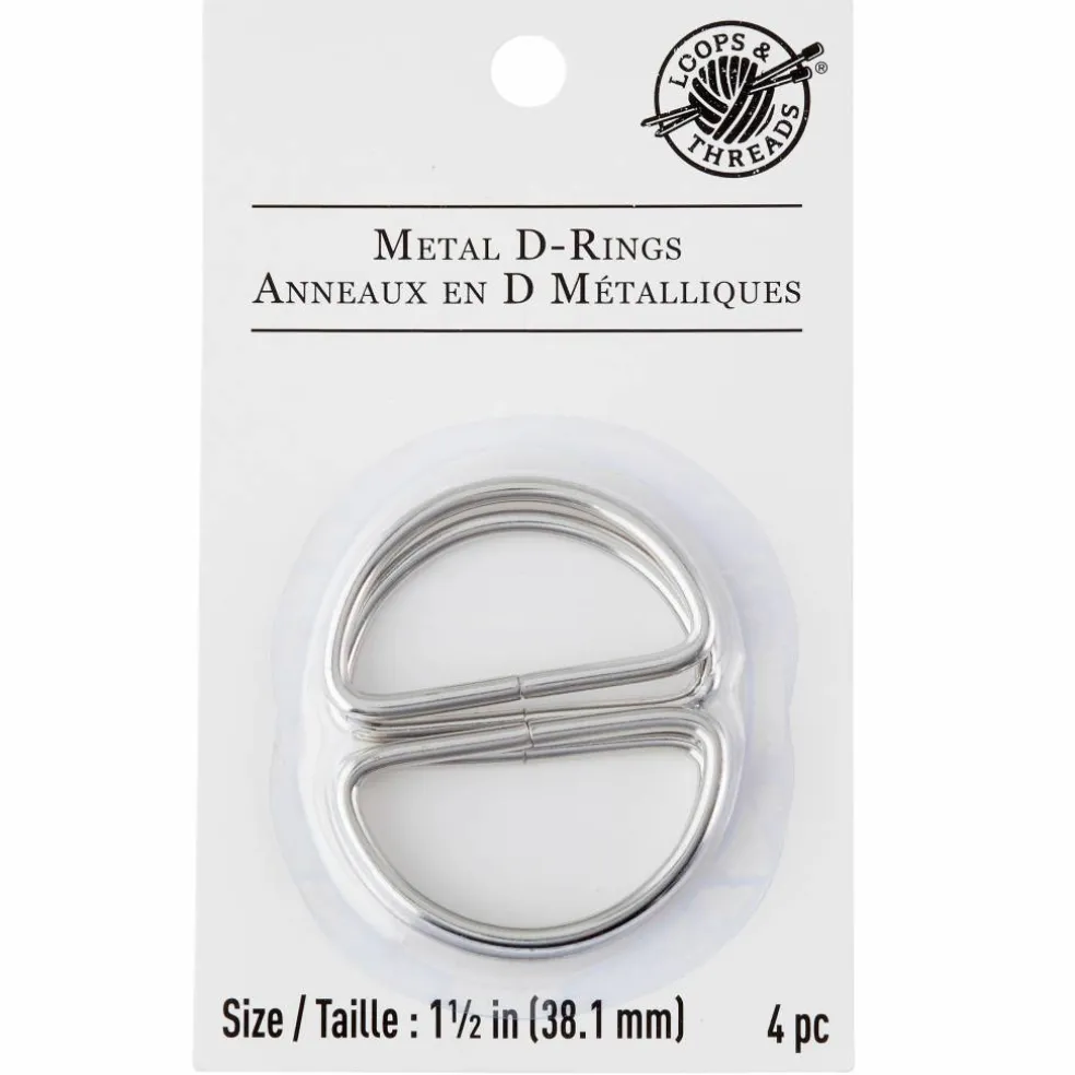 Loops & Threads™ Metal D-Rings, 1 1/2"