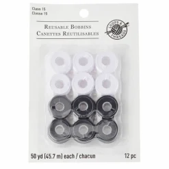 Loops & Threads™ Reusable Bobbins, Black & White