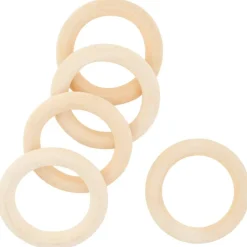Loops & Threads® Wood Cabone Rings, 5ct.
