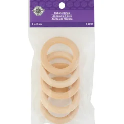 Loops & Threads® Wood Cabone Rings, 5ct.