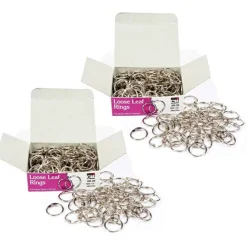 Loose Leaf Rings, 1/2", 100 Per Box, 2 Boxes