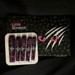 Love Scratch - Purple - Glossy Handmade Press-On Nails for Elegant Length - 10 Piece