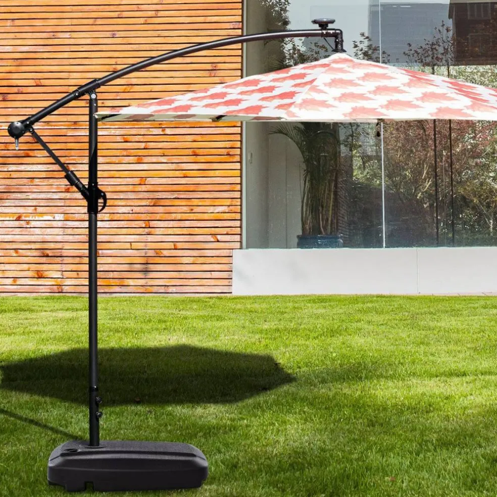 60L Plastic Weighted Fill Water Sand Wheel Patio Umbrella Base