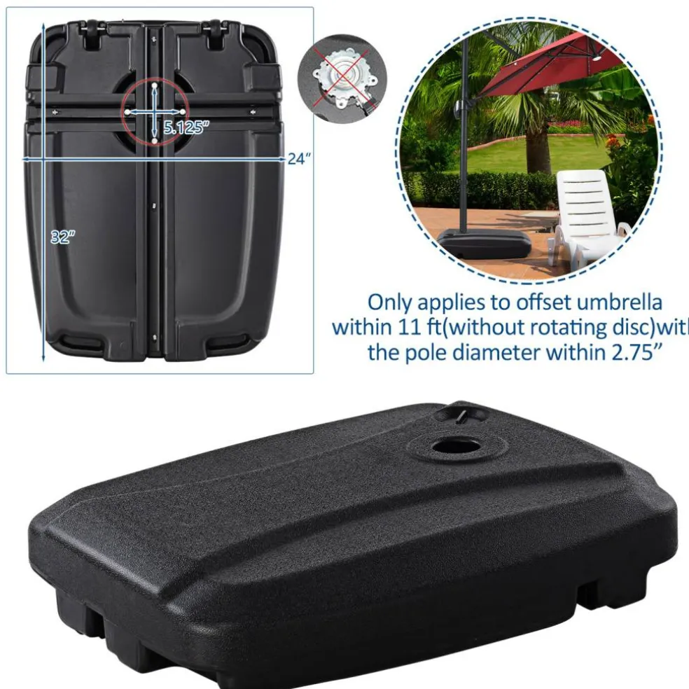 60L Plastic Weighted Fill Water Sand Wheel Patio Umbrella Base