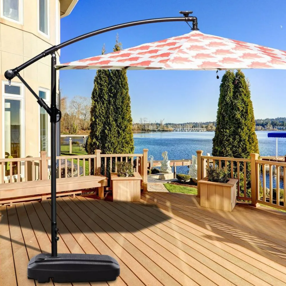 60L Plastic Weighted Fill Water Sand Wheel Patio Umbrella Base