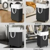 75L Rolling Laundry Hamper with Wheels, Collapsible & Waterproof Laundry Hamper, Mobile Clothes Hamper, Storage Laundry Bins with Handles for Laundry Room, Bedroom, Bathroom & Dorm