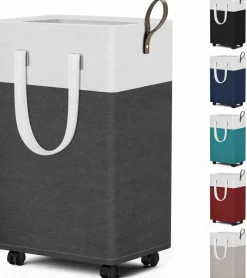 75L Rolling Laundry Hamper with Wheels, Collapsible & Waterproof Laundry Hamper, Mobile Clothes Hamper, Storage Laundry Bins with Handles for Laundry Room, Bedroom, Bathroom & Dorm