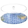 Lucite Cake Dome with Blue Design