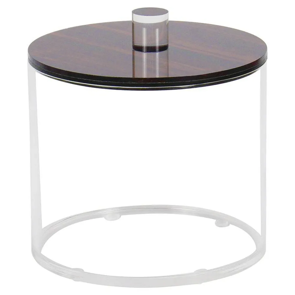 Lucite Cookie Jars with Wood Look Lids