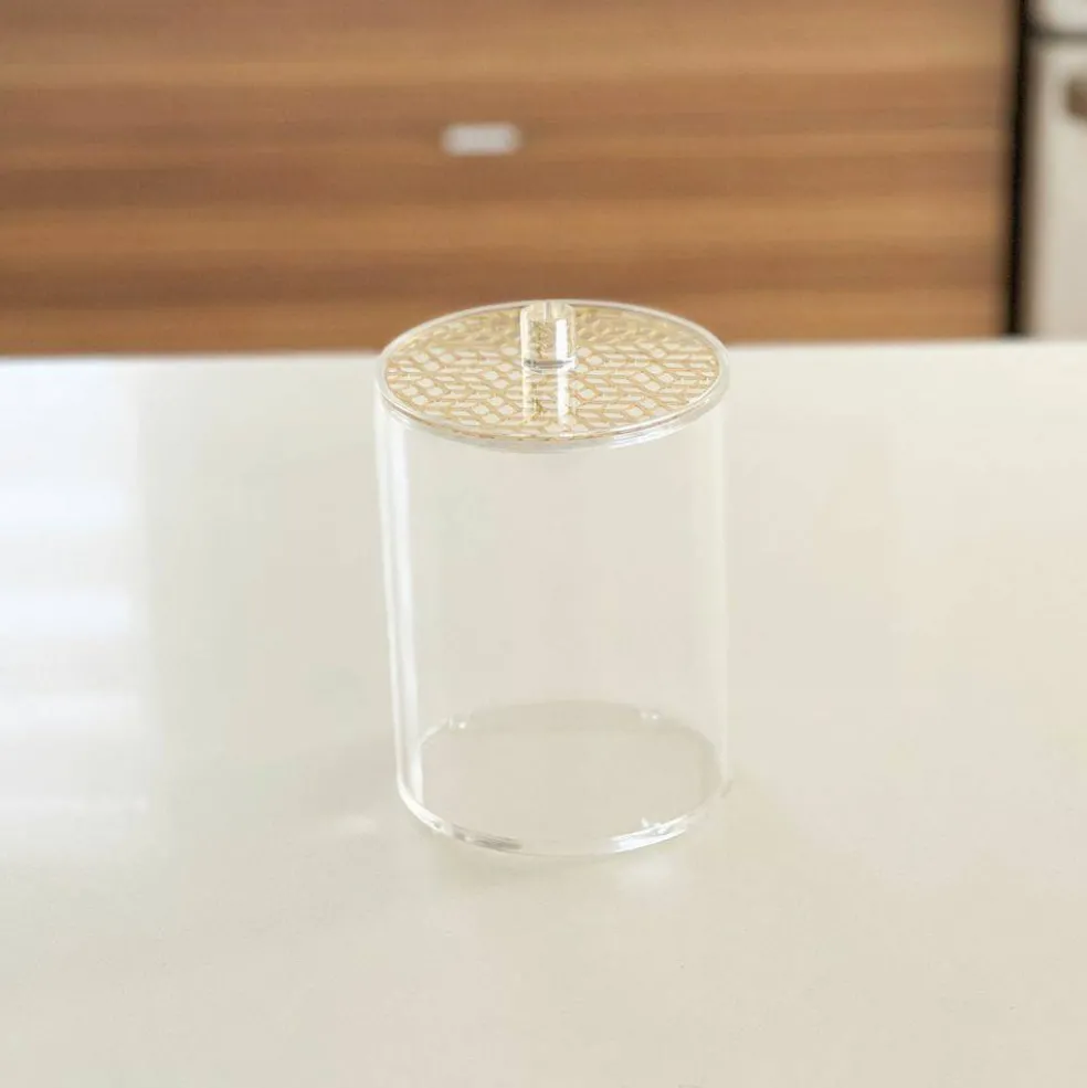 Lucite Cookie Jar with Laser Cut LId