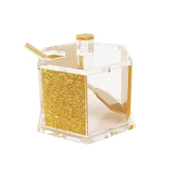 Lucite Hexagon Honey Dish