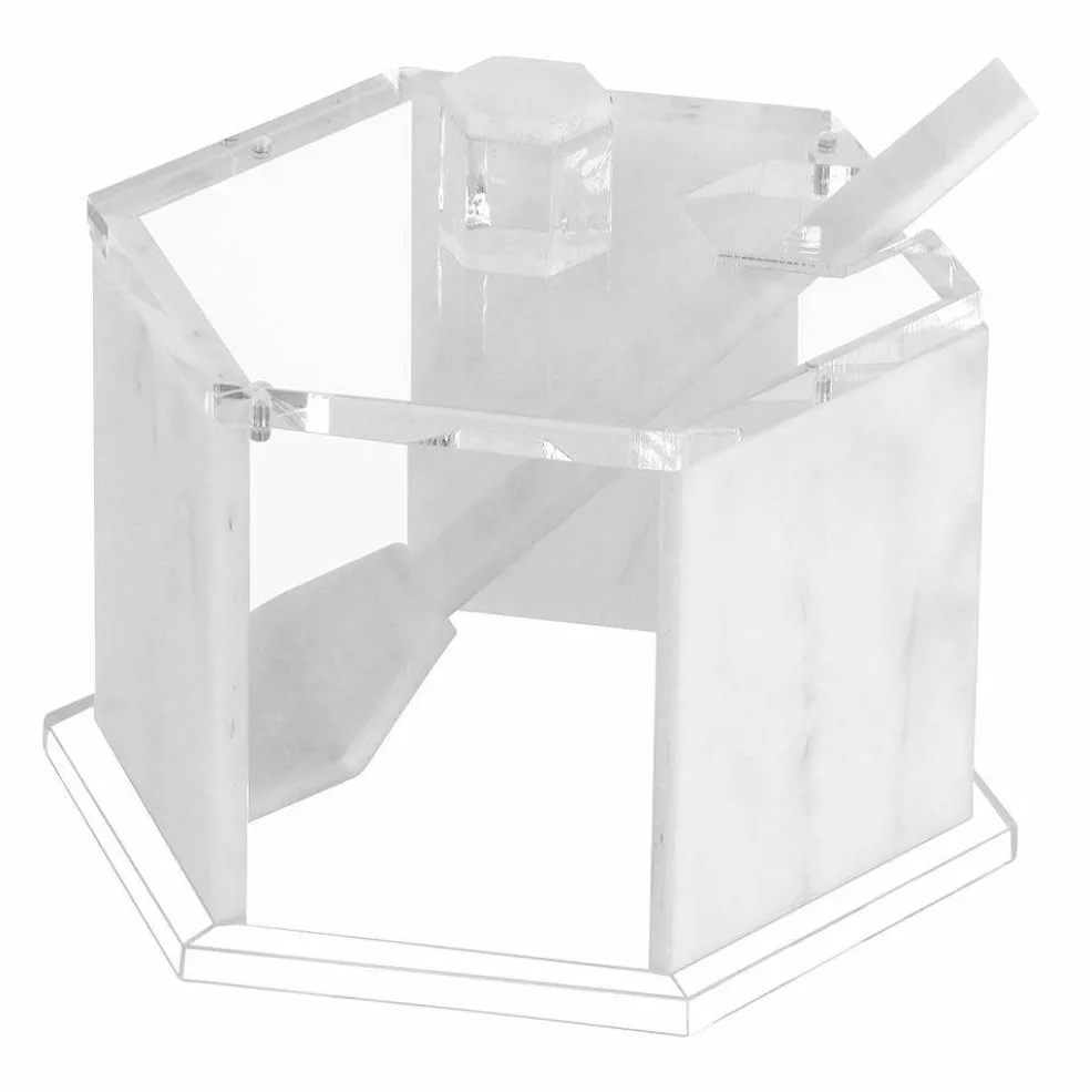 Lucite Hexagon Honey Dish