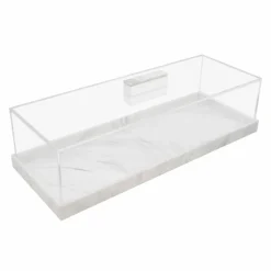 Lucite Marble Base Rectangle Cake Dome