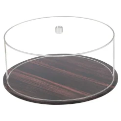 Lucite Wood Look Cake Dome