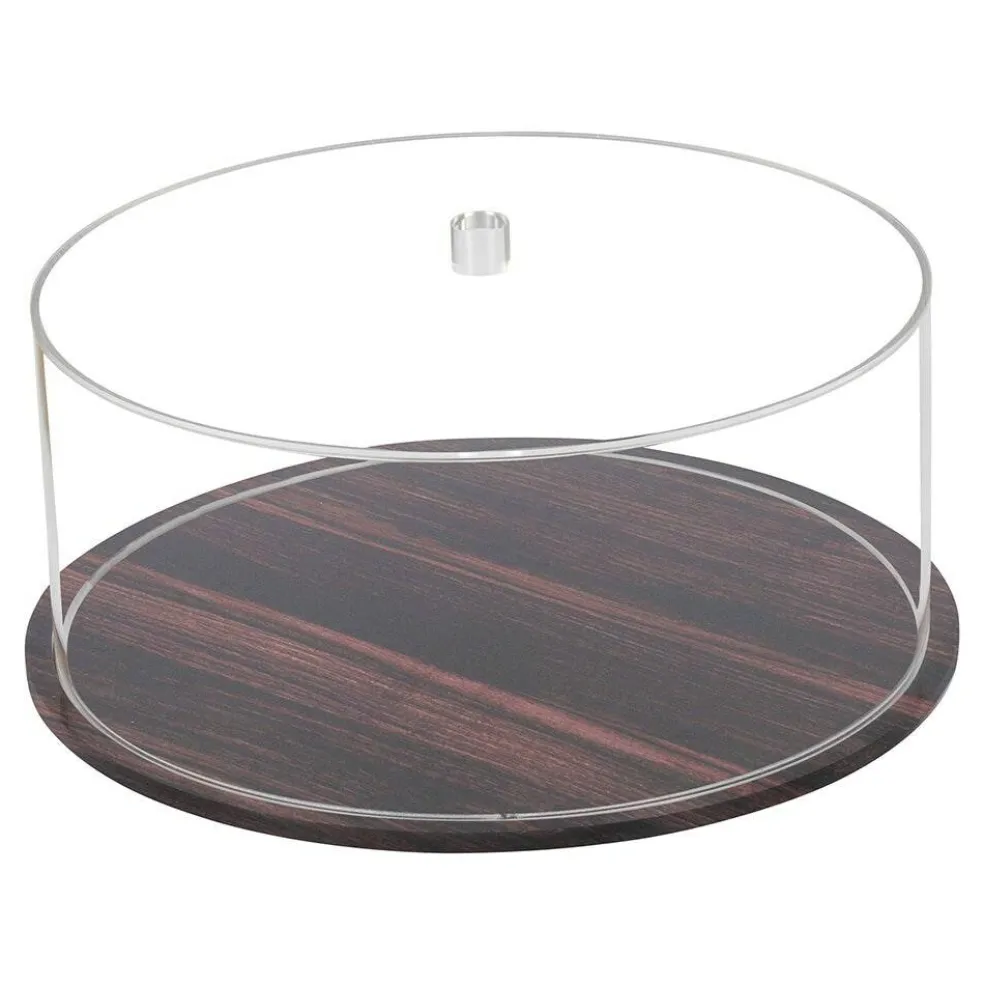 Lucite Wood Look Cake Dome