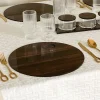Lucite Wood Look Chargers 4 pk