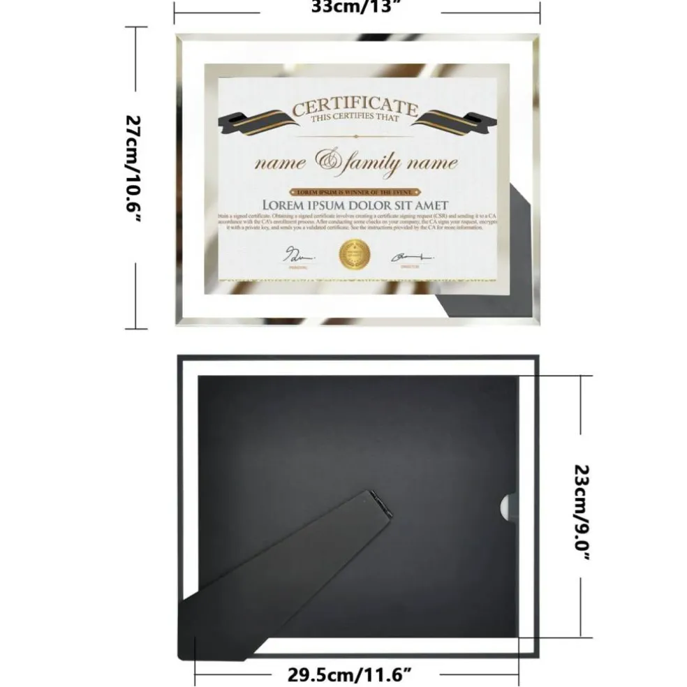 LUCKYLIFE 8.5x11 Picture Frame Glass Certificate Document Frame for Tabletop Display, 1 Pack