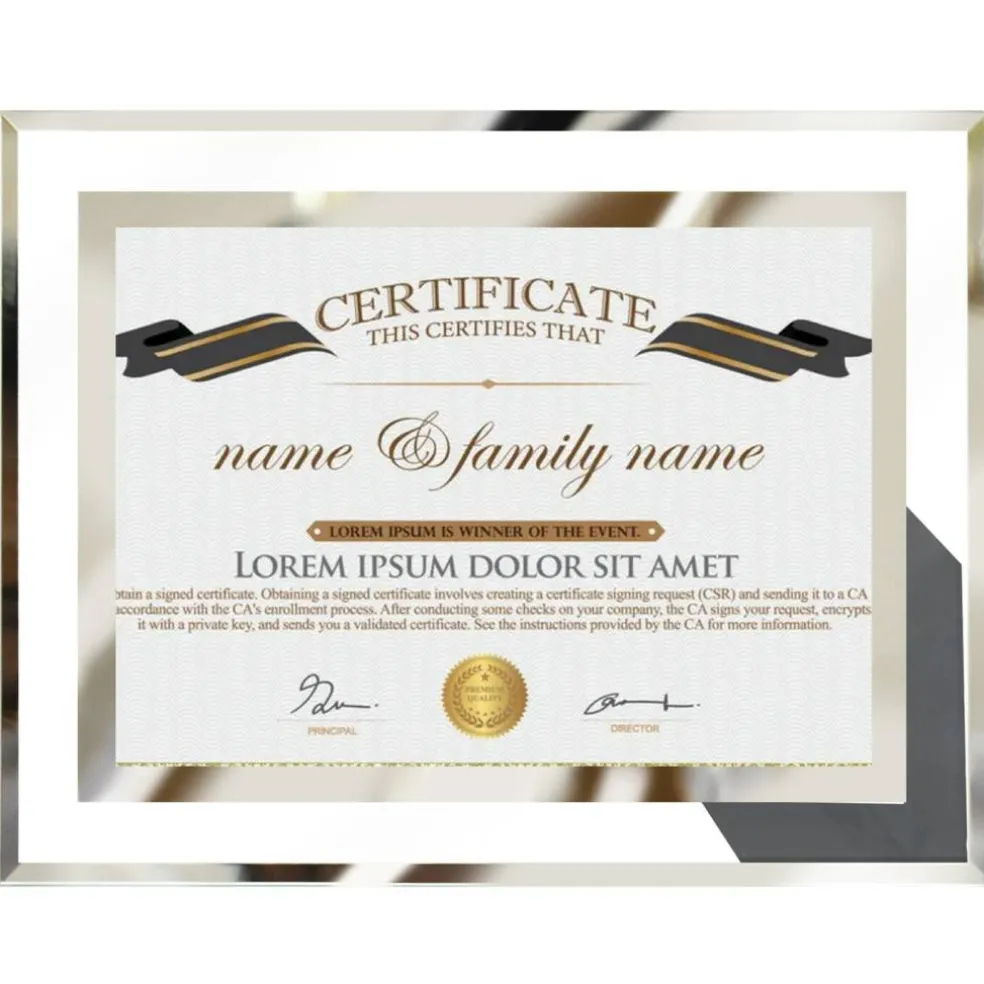 LUCKYLIFE 8.5x11 Picture Frame Glass Certificate Document Frame for Tabletop Display, 1 Pack