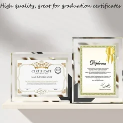 LUCKYLIFE 8.5x11 Picture Frame Glass Certificate Document Frame for Tabletop Display, 1 Pack