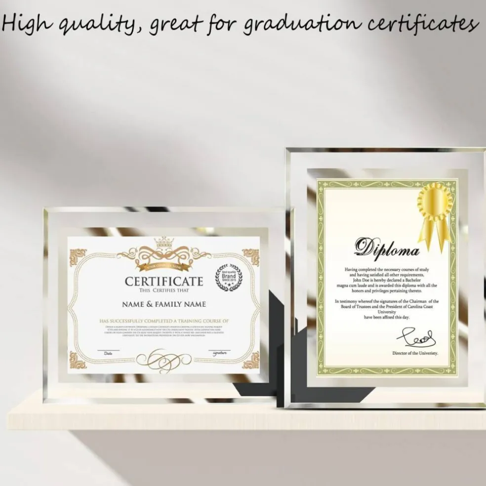 LUCKYLIFE 8.5x11 Picture Frame Glass Certificate Document Frame for Tabletop Display, 1 Pack