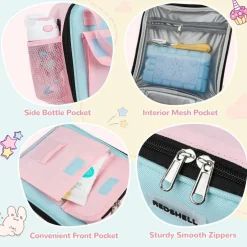 Lunch Box Kids, Large Insulated Lunch Bag Lunchbox for Girls, Pink