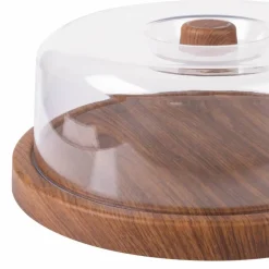 Luxe Party Mahogany Collection Cake Serving Tray with Cover