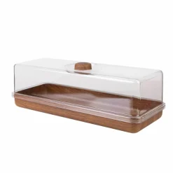 Luxe Party Mahogany Collection Bread & Cake Tray with Cover
