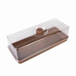 Luxe Party Mahogany Collection Bread & Cake Tray with Cover