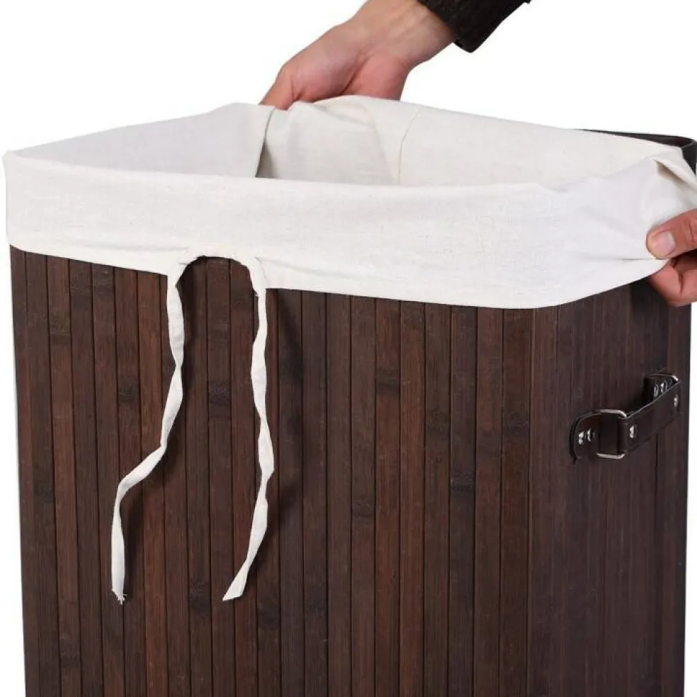 72L Wicker Laundry Hamper with Removable Cotton Bag and Lid and Large Clothes Storage Basket
