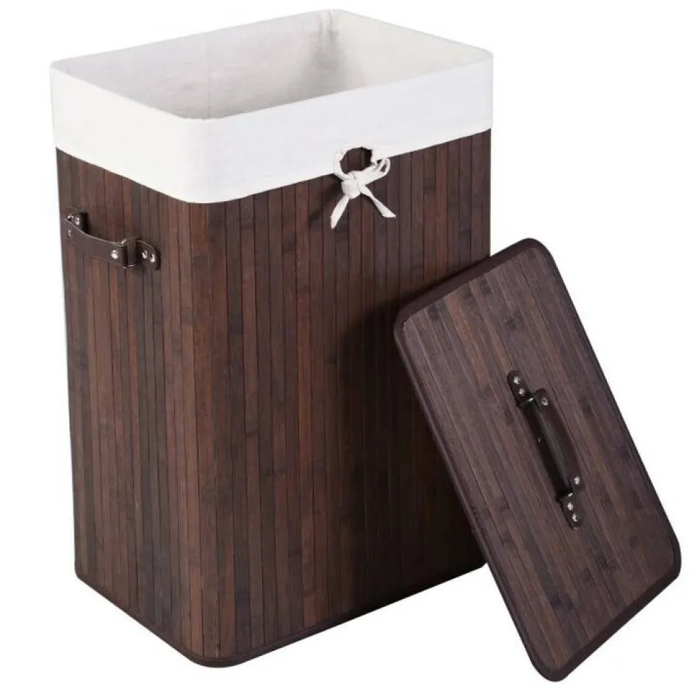 72L Wicker Laundry Hamper with Removable Cotton Bag and Lid and Large Clothes Storage Basket