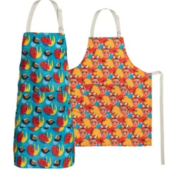 Mabie Swan - Adjustable Apron, Water Resistant, with Pocket, Neck Strap, Long Tie, Ultra Thin and Light Weight (2 Pack)