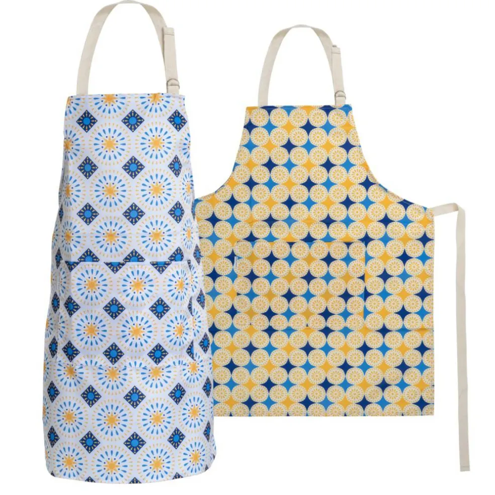 Mabie Swan - Adjustable Apron, Water Resistant, with Pocket, Neck Strap, Long Tie, Ultra Thin and Light Weight (2 Pack)