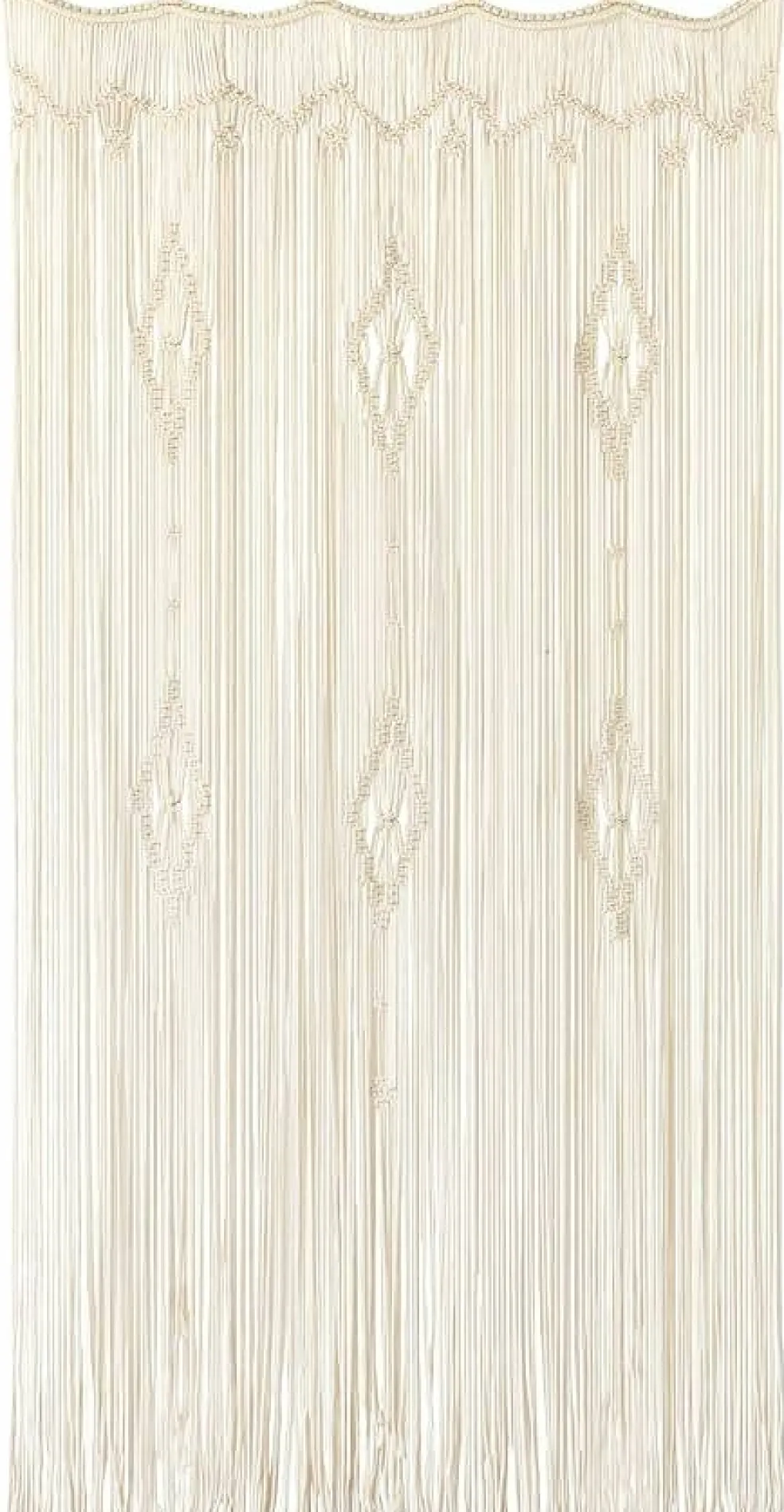 Macrame Curtain Long Cotton Window Panel Boho Curtains for Bedroom Wedding Backdrop Room Divider Doorway Closet Apartment 35''W x 70''L