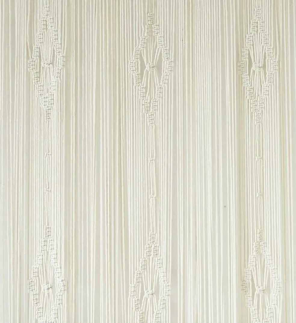 Macrame Curtain Long Cotton Window Panel Boho Curtains for Bedroom Wedding Backdrop Room Divider Doorway Closet Apartment 35''W x 70''L