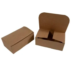 Made in USA - 50 Boxes - 2 Truffle Wedding Favor Kraft (chocolate box) - Fillable (empty) - 3-9/16" x 2-1/16" x 1-5/16" - Food Safe