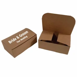 Made in USA - 50 Boxes - 2 Truffle Wedding Favor Kraft (chocolate box) - Fillable (empty) - 3-9/16" x 2-1/16" x 1-5/16" - Food Safe