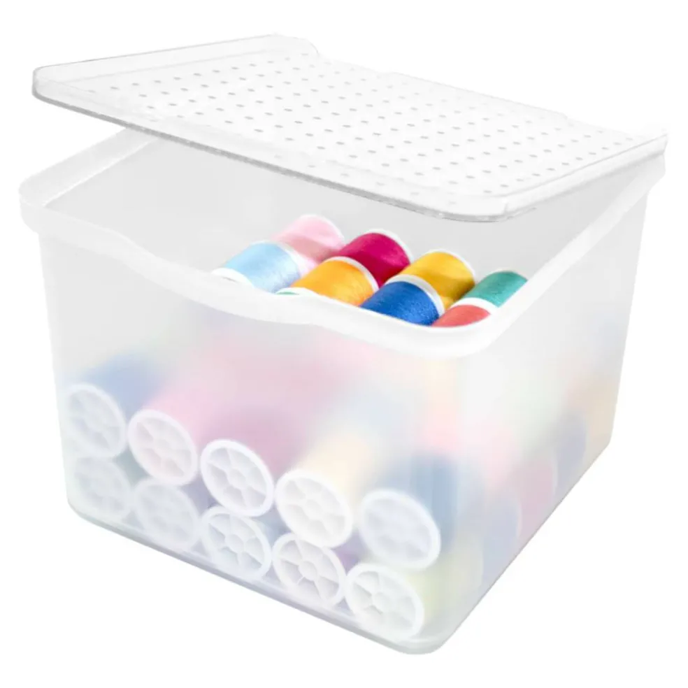 madesmart® Frosted Blue Small Lid Bin